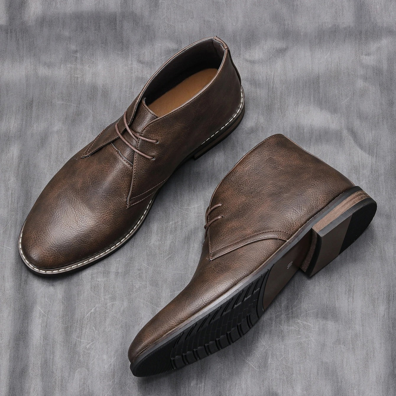 Męskie Buty Heritage z Matowym Wykończeniem i Sznurowaniem na Dwie Dziurki