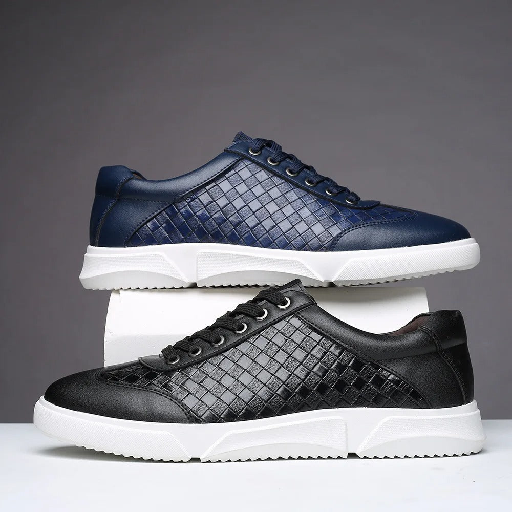 Męskie wsuwane sneakersy w kratę z amortyzowaną wkładką