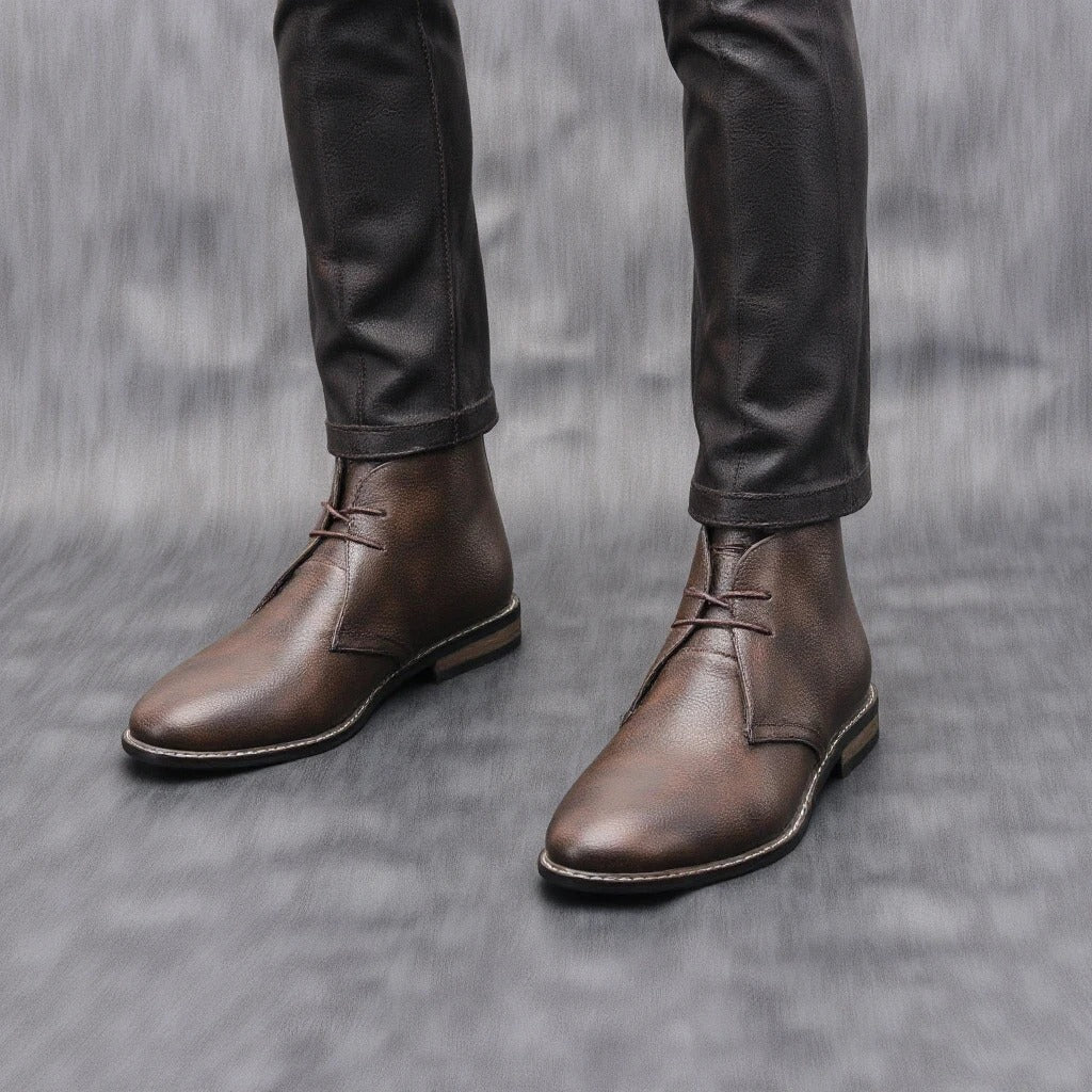 Męskie Buty Heritage z Matowym Wykończeniem i Sznurowaniem na Dwie Dziurki