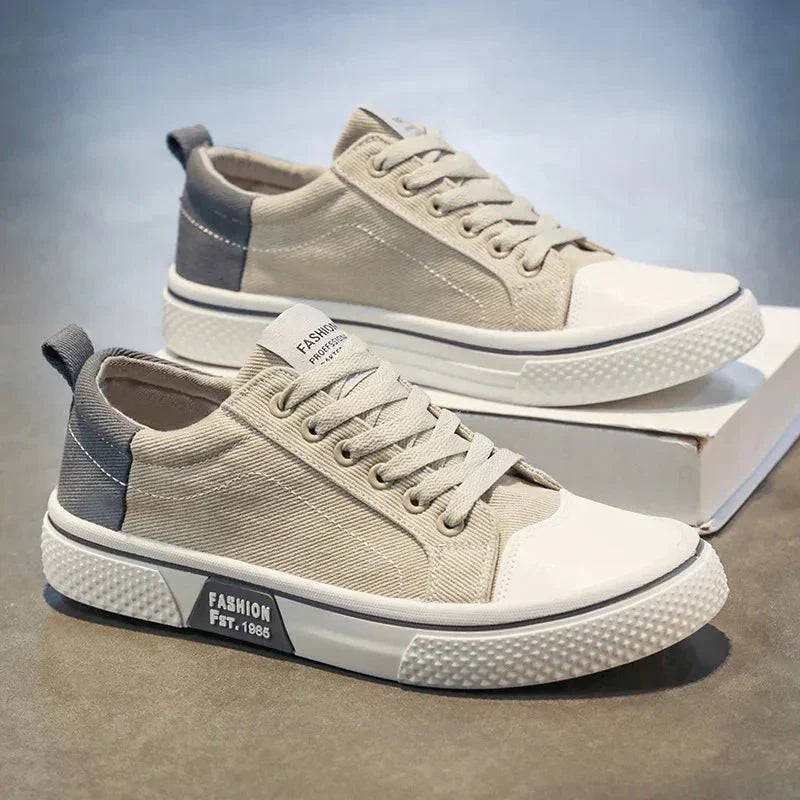 Męskie sneakersy z płócienną cholewką i gumową podeszwą