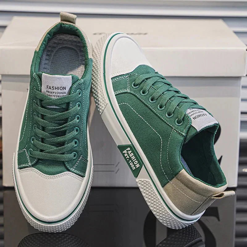 Męskie sneakersy z płócienną cholewką i gumową podeszwą