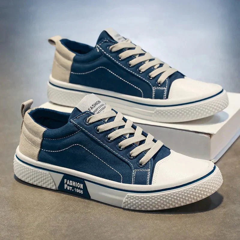 Męskie sneakersy z płócienną cholewką i gumową podeszwą