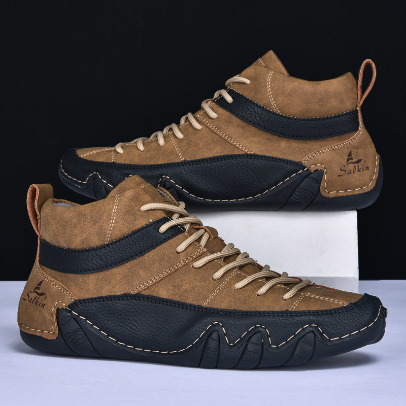 Męskie sneakersy z falowaną podeszwą i kontrastowymi panelami